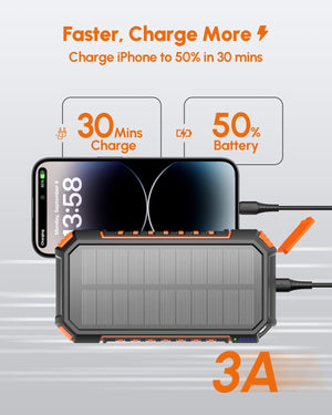 Power Bank Solar De 27000 MAh Con 2 Paneles Solares Plegables | Carga Rápida 22.5W Y PD20W | Triple Salida USB | Pantalla Digital Y Linterna LED | Ideal Para Acampada Y Viajes Power Bank Solar De 27000 MAh Con 2 Paneles Solares Plegables | Carga Rápida 22.5W Y PD20W | Triple Salida USB | Pantalla Digital Y Linterna LED | Ideal Para Acampada Y Viajes